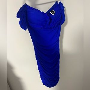 Navy Blue Scrunched up dress.